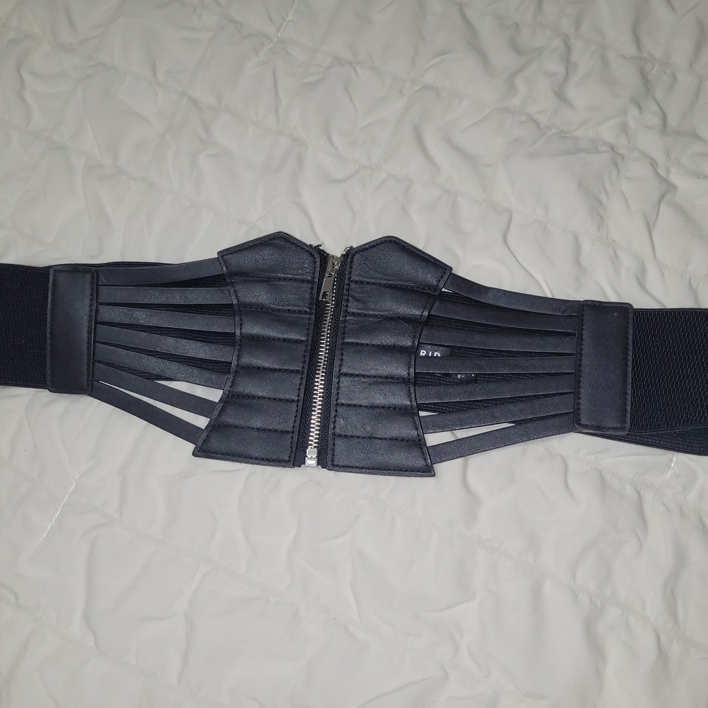 Torrid Black Corset Belt with Zipper Detail